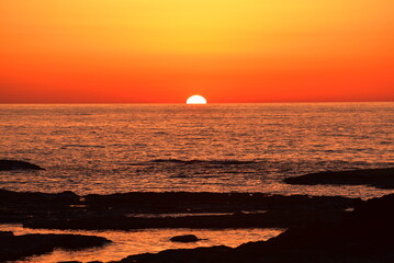佐渡島の夕焼け