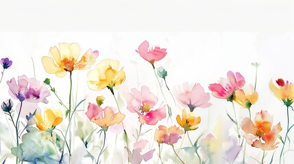 tulips in spring watercolor