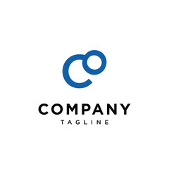 Letter C magnifying glass logo vector template