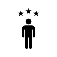 Customer experience vector icon. Star satisfaction rating vector icon sign, work experience symbol