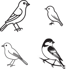 black and white drawing of bird outline