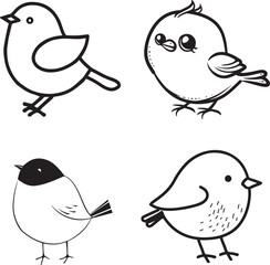 black and white drawing of bird outline