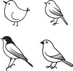 black and white drawing of bird outline