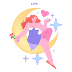 Lover Archetype illustration. Captivating and elegant vector design.