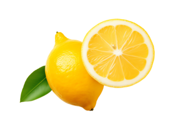 Fresh and juicy lemons isolated on black background.