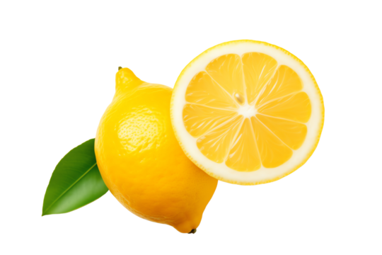 Fresh and juicy lemons isolated on black background.