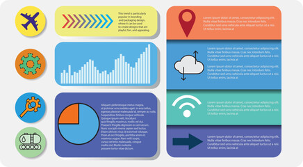 Airplane travel infographics and signs