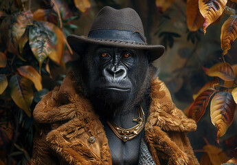 Gorilla in Luxury Outfits