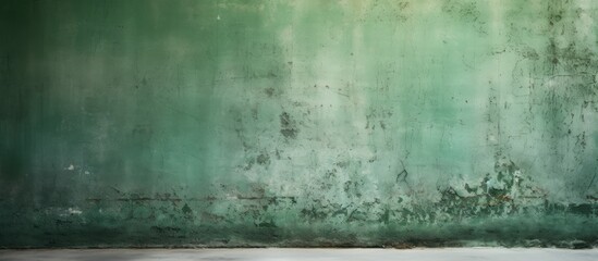 Obraz premium An old green background with a concrete wall providing ample copy space for images