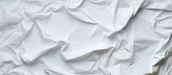 Obraz premium A white and crumpled sheet of paper with a texture resembling recycled paper providing a blank area for text. Copyspace image