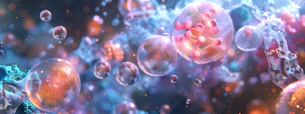 Poster captivating visual representation of atp synthesis process in cells