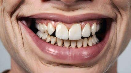 Obraz premium Smoker human teeth, Generative AI