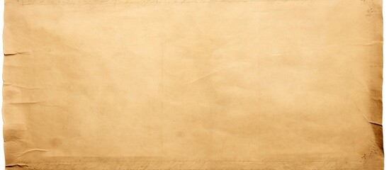 Fototapeta premium Top view of an antique vintage paper parchment with a retro appearance isolated on a white background providing ample space for copying or overlaying images