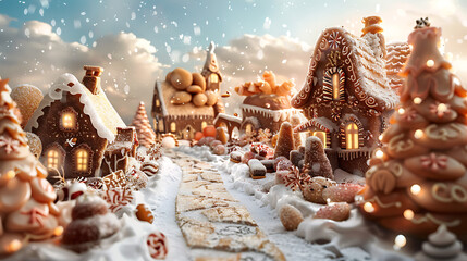 Whimsical Candy Wonderland: A Vibrant Town of Sweet Delights and Colorful Confectionery Creations