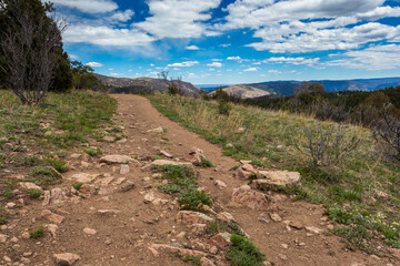 hiking trail on top of the mountains with a view