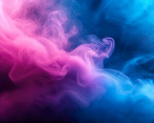 Fototapeta premium Enchanting Fusion of Vibrant Pink, Blue, and Purple Smoke in a Smooth, Ethereal Background