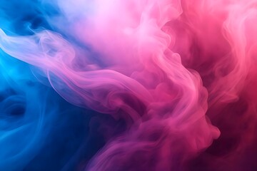 Fototapeta premium Enchanting Fusion of Vibrant Pink, Blue, and Purple Smoke in a Smooth, Ethereal Background