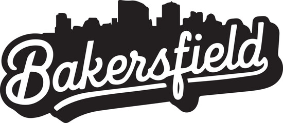 Bakersfield California Skyline Silhouette