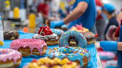 donuts with elaborate designs, judged on creativity and speed
