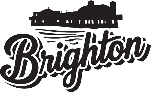 Brighton UK Skyline Silhouette