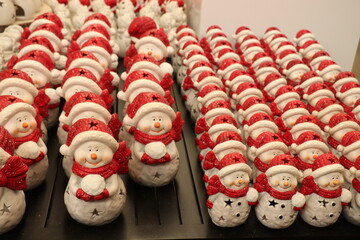 Aalsmeer, the Netherlands - November 7th 2018: Christmas decorations, snowmen