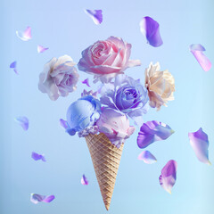 Floral Ice Cream Fantasy