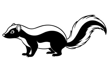  skunk line art silhouette illustration