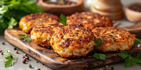 Delicious Vegan Cheese Fritters: Crispy on the Outside, Mouthwatering on the Inside. Concept Vegan Recipes, Plant-based Cooking, Comfort Food, Dairy-Free Treats, Appetizer Ideas