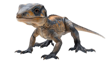 view of a dinosaur isolated on white transparent background