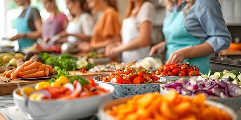 Master the art of crafting delectable plant-based meals in an ethical cooking workshop. Concept Plant-based Cooking, Ethics, Workshop, Culinary Art