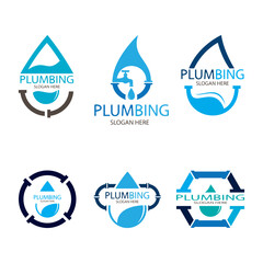 plumbing repair logo design collection