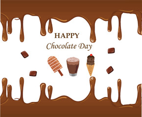 Realistic world chocolate day illustration with chocolate