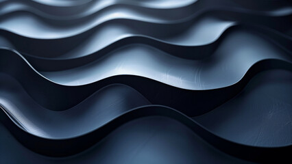 Abstract Waves in Monochrome Blue, Modern Minimalist Concept for Corporate Design and Artistic Projects 8K Wallpaper High-resolution