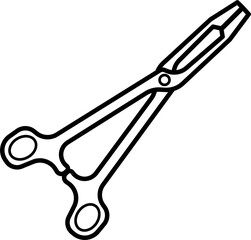Forceps outline vector icon