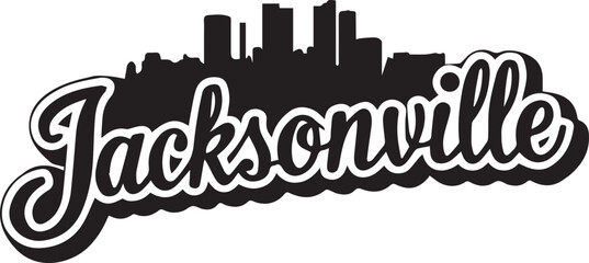 Jacksonville Florida Skyline Silhouette