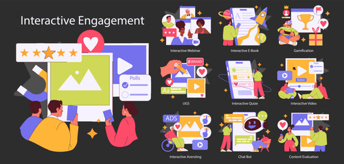 Interactive Engagement. Flat Vector Illustration