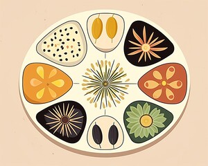 Botany seed bank flat design top view genetic preservation theme animation Tetradic color scheme