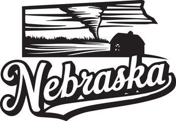 Nebraska Tornado Landscape Vector