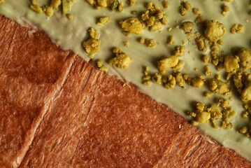 close up of croissant with icing