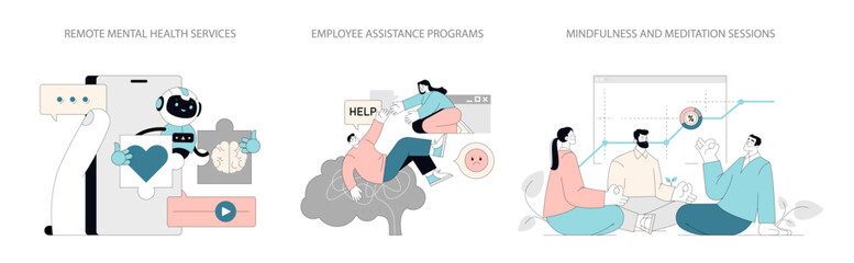 Mental Health Awareness. Flat Vector Illustration