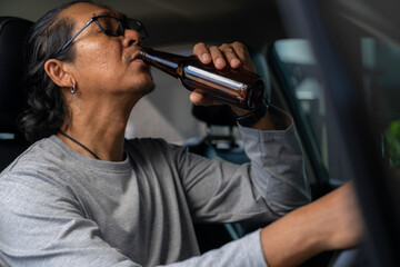 That's a dangerous thing to do. Drinking beer while driving is both illegal and unsafe.