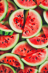 Watermelon slices in a pile.