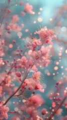 Delicate Floral Bokeh A Serene Pastel Wonderland of Ethereal Beauty