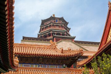 Naklejka premium Summer Palace, an imperial garden in the Qing dynasty, Beijing, China