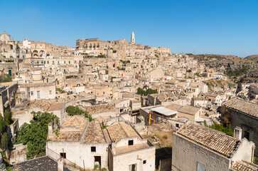 Obraz premium Matera, ancient town (Sassi di Matera), Basilicata, Southern Italy. Unesco World Heritage Site.