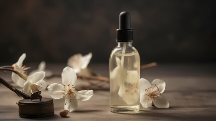 Obraz na płótnie Canvas **A bottle of fragrant vanilla-scented body mist in a spray bottle