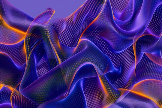 render, abstract background with purple and blue wavy lines