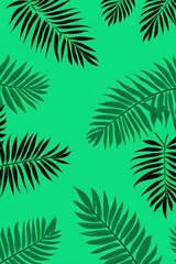 Seamless pattern of tropical leaves in various shades of green, perfect for summer-themed content.