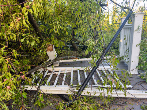 Tornado Damage to patio at a Home in Michigan