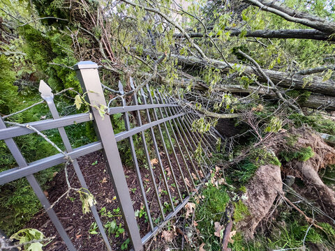 Damaged Fence from Michigan Tornado